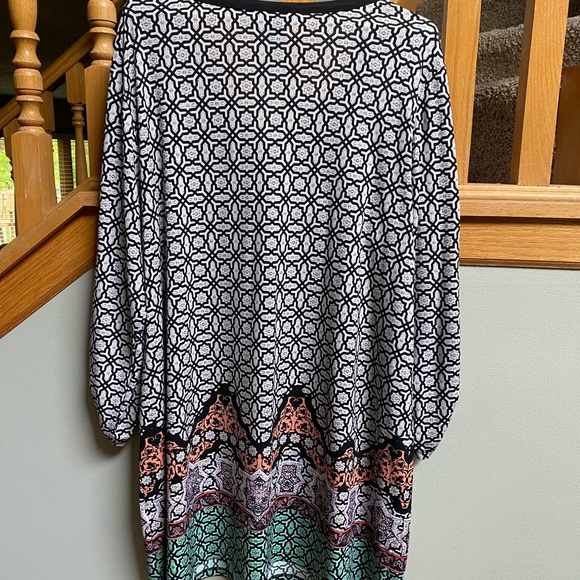 Style & Co Catalina Hideaway lace up tunic Sevilla Tile Size 1X Boho look - Picture 3 of 9